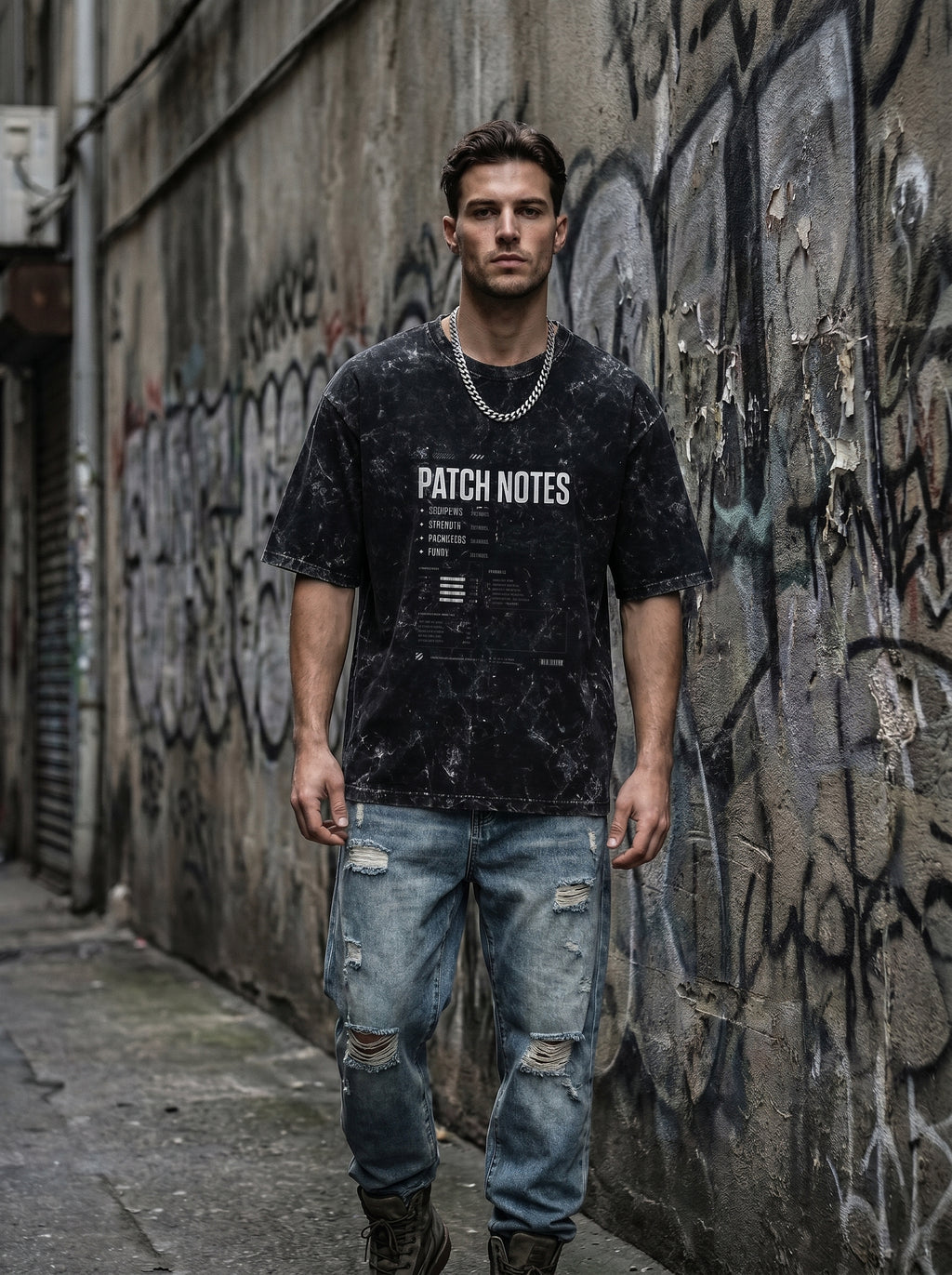 Unisex Acid Washed Oversized Tee